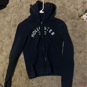 Hollister Dark Blue Hoodie with Logo